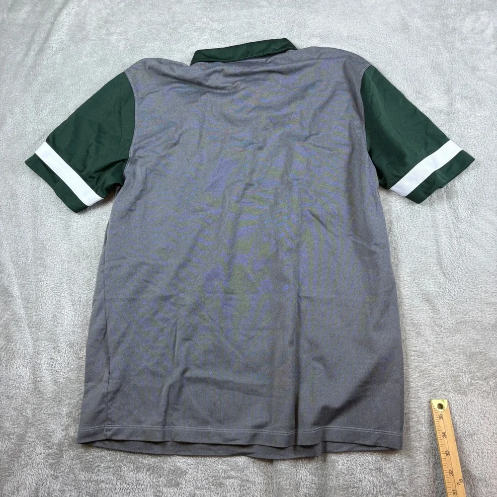 Nike Polo Shirts Men L Michigan State Spartans Dri-FIT NCAA Sideline Grey Green